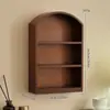 Armário de Armazenamento de Mesa Prateleira de Armazenamento Armazenamento de Cosméticos Pequeno Armário de Madeira Porta de Vidro Assado Armazenamento de Diversos de Mesa