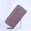 Bolso de Mano Transfronterizo Billetera para Mujer 2024 Bolso Largo para Teléfono con Doble Cremallera para Mujer Cartera de Monedas Multifuncional a Cuadros Almacenamiento