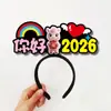 2026 Ano do Cavalo Nova Faixa de Cabeça de Feltro DIY Padrão de Texto Faixa de Cabeça Atmosfera Festiva Suporte Acessório de Cabelo Faixa de Cabeça de Feltro