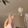 2026 Nuevo Estilo Xiu Jade Pinza para el Cabello con Patrón de Nube para Mujer con Borlas Largas, Accesorio para el Cabello Estilo Antiguo Hanfu, Pinza de Jade para Recogido Estilo Dinastía Song y Ming