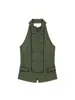 Para Marca Top sin Espalda Moda Estilo Europeo y Americano Transfronterizo Ropa para Mujer Aliexpress Más Vendido Cuello Halter Verde Militar Dulce y Fresco Za