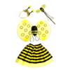 Halloween Apresentação Infantil 1º de Junho Asas de Abelha Anjo Joaninha Conjunto de Quatro Peças Amarelo Fantasia para Apresentação Adereços de Palco