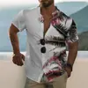Cárdigan de Verano para Hombre con Cuello y Manga Corta de Comercio Exterior, Camisa con Estampado Digital 3D para Hombre Talla Grande, Camisa de Manga Corta en Stock