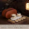 Juego de Té de Viaje de la Cerámica Ru de Dunhuang - Logo Personalizado para Reuniones de Empresa y Regalos de Aniversario - Souvenir Práctico para Clientes
