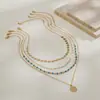 Collar de Moda Turquesa Europeo y Americano Transfronterizo, Gargantilla Vintage Exagerada Multicapa, Accesorios de Playa para Mujer