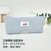 Estilo Japonés Simple Portátil Cuadros Ins Lindo Triangular Estuche para Lápices para Estudiantes de Primaria y Secundaria Compacto Creativo Bolsa de Almacenamiento para Papelería