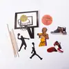 Decoração de bolo de aniversário com plug-ins de tênis de basquete Slam Dunk, conjunto de decoração de estrela da NBA, layout de cena