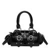 Bolso de Mano Estilo Motociclista Hot Girl Transfronterizo para Mujer 2025 Primavera y Verano Nueva Moda Bolso de Remaches Nicho Bandolera de un Solo Hombro