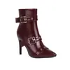 Dropshipping 2026 Botines Cortos Sexy Europeos y Americanos de Primavera para Mujer con Hebilla de Cinturón, Tacón Alto Fino, Punta Fina, Botines Cortos Europeos y Americanos de Comercio Exterior