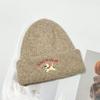 Gorro de lana tejido estilo coreano Ins lindo bordado de cachorro para mujer, grueso y cálido, otoño e invierno, nuevo estilo, muestra la cara pequeña, gorro tipo suéter