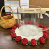 Porta-copos Rosa Crochê DIY Bolsa de Materiais Crochê Feito à Mão Presente Sino Flor de Pessegueiro Cobertor Cobertor como Mi