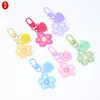 Llavero Anillo de Flor Corazón Color Caramelo Acrílico Llavero Colgante de Bolso Accesorios Pequeños Venta al por Mayor