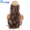 Extensor de Peruca Seda de Alta Temperatura Cabelo Cacheado Simulação Natural Ajustável Peça Única Sem Marcas Peruca de Linha de Pesca Feminina