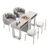 Conjunto de Mesa e Cadeira para Manicure Estilo Creme, Estação de Manicure Individual/Dupla Estilo Japonês, Luxo Leve, Mesa de Manicure Tendência Estilo Ins para Salão de Unhas