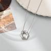 Joia de Marca Francesa de Nicho Tendência Design Simples Vazado Estilo Metal Quadrado Colar Corrente Curta Hexagonal para Clavícula