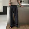 Pantalones casuales de lino ligero color caqui para hombre, para viajes de verano, de algodón y lino, estilo old money, de pierna recta, transpirables, largos