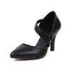 Sandalias de correa oblicua, punta cerrada, tacones de aguja, tallas 32-46, zapatos de comercio exterior