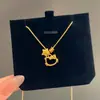 Nuevo Collar Lindo de Gato Kt Estrella para Mujer, Oro Arena, Dulce, Ligero, Lujoso y de Aspecto Elevado Cadena para Clavícula Chapada en Oro de 18K Venta al por Mayor