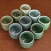 Taza de Cerámica Celadón de la Horno de Longquan Taza Pequeña de Té Juego de Té Kung Fu del Maestro Taza de Degustación de Seis Colores con Grietas de Hielo Caja de Regalo