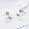 Estilo Frio Fresco Mori Clipe de Orelha Brincos de Zircônia Floco de Neve Femininos Simples Brincos de Flor Coreanos Acessórios de Orelha