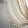 2023 novo creme branco sombra cortina conjunto Rod bolso atacado high-end luz de luxo casa sala de estar quarto cortina flutuante
