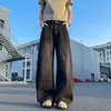 Jeans con costuras limpias, pantalones holgados rectos de pierna ancha, estilo americano deconstruido, corte casual para hombre, tendencia de verano, lavados