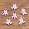 10 Colgantes de Acero Inoxidable Multicolor Dorado de Doble Cara con Goteo de Aceite para Peces, Cangrejos, Delfines, Corales, Caballitos de Mar DIY para Viajes de Commuting a la Moda