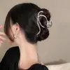 Pinza de Metal Minimalista para el Cabello para Mujer, Pinza de Tiburón de Aleación Curva para la Parte Posterior de la Cabeza, Pasador Geométrico Grande
