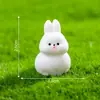Conejo creativo que brilla en la oscuridad, decoración DIY de paisaje en miniatura, pequeñas manualidades de resina para escritorios e interiores de automóviles