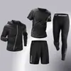Roupa de Ginástica Secagem Rápida Transfronteiriça Conjunto Masculino Calça Legging Esportiva Peça Única Corrida Respirável Alta Elasticidade Treinamento de Basquete