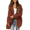 Amazon Comércio Exterior Cardigã de Tricô Grosso com Manga Lanterna Feminino Outono/Inverno 2026 Novo Suéter de Malha com Bolsos Casaco Feminino