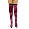 Calcetines Rayados Largos de Halloween Rayas Negras y Rojas Estilo Japonés Calcetines de Diosa Hasta la Rodilla Calcetines sin Pies para Fiesta de Festival y Baile