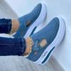 Sapatos Casuais de Tamanho Grande 2023 Cruzamento de Fronteira Feminino Primavera e Verão Novos Planos Tecido Fly Respirável Velcro Casuais de Malha para Mulheres