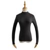 YPFF novo outono e inverno feminino estilo europeu e americano cor sólida top pequena gola alta moda slim-fit manga comprida camiseta camisa de fundo