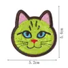 Nuevos parches bordados de cabeza de gato coloridos, parches de gato de dibujos animados termoadhesivos, parches adhesivos para reparar agujeros en la ropa
