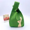 Bolsa Tricotada Feminina Bolsa de Mão Chapéu Balde Panda Fofo Combina com Tudo Bolsa de Mão Casual Bolsa Tote da Moda Bolsa para Lancheira