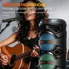 Altavoz Bluetooth Sing-E Zqs8403 de Venta Caliente Transfronterizo con Micrófono con Cable para Karaoke, Baile Cuadrado y Discursos