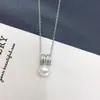 Pingente Elegante de Pérola Natural de Água Doce de Luxo Leve com Corrente de Milho em Forma de M com Pingente Multiuso Venda por Atacado