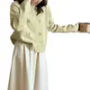 Cardigan de Tricô Fresco Tridimensional de Cereja Estilo Coreano Outono e Inverno Gola Redonda de Botão Único Suave Macio Cera Redutor de Idade Jaqueta Suéter
