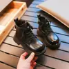 Botas de Moda para Niñas 2026 Otoño Nuevas Botas de Algodón con Felpa para Niños Estilo Británico Moda Versátil Botines Cortos