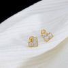 Clavos de Acero de Titanio con Incrustaciones de Diamantes de Lujo Ligero, Aretes Lindos, Dulces y Geniales para Niñas, Aretes Exquisitos que No se Desvanecen para Mujeres