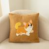 Funda de Cojín de Chenilla Shengdu Bordado de Toalla Dibujos Animados Otoño e Invierno Cojín de Mesita de Noche Cojín Lumbar Decoración Suave Sala de Estar Cojín de Sofá