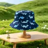 Sombrero de Pescador para Niños Primavera y Verano Estilo Nuevo Patrón de Dinosaurio Sombrero Cubo con Protección Solar para Bebés Niños y Niñas con Ala Ancha y Transpirable