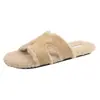 Chinelos peludos populares para mulheres, novo modelo 2025, casuais, antiderrapantes, para gestantes, chinelos slip-on moda preguiçosa, atacado
