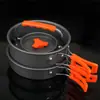 Set de Cocina Portátil para Camping al Aire Libre Aleación de Aluminio Oxidación Dura Combinación de Olla Tetera Hervidor para 2 Personas 3 Personas Utensilios de Cocina Vajilla