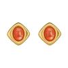 Aretes de Plata Esterlina S925 Chapados en Oro Aretes de Jaspe Hotan Rojo del Sur Exquisitos Lujosos Ligeros Exquisitos