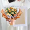 Buquê de flores de crochê feito à mão com fio acabado flores artificiais Dia dos Professores presente para professor namorada melhor amiga floricultura atacado aniversário