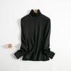 Camiseta Interior de Seda Cepillada para Mujer, Primavera y Otoño, Seda de Morera Engrosada, Cuello Alto, Cortavientos, Cálida, Elegante Camiseta Interior para Otoño