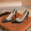 8001A Hermosa Flor Lateral Vacío Elegantes Tacones Altos Lolita con Falda Zapatos Elegantes Verano Nuevo