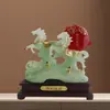 Adorno de Doble Caballo que Trae Fortuna, Artesanía del Caballo del Éxito del Zodiaco, Decoración Animal para Oficina, Hogar, Gabinete de Vino